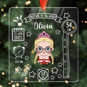 Baby Birth Welcome To The World - Personalized Acrylic Ornament