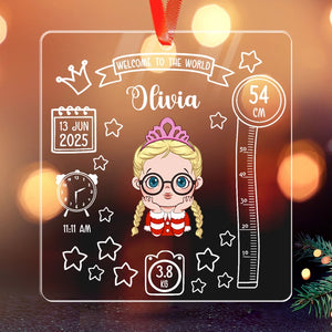 Baby Birth Welcome To The World - Personalized Acrylic Ornament