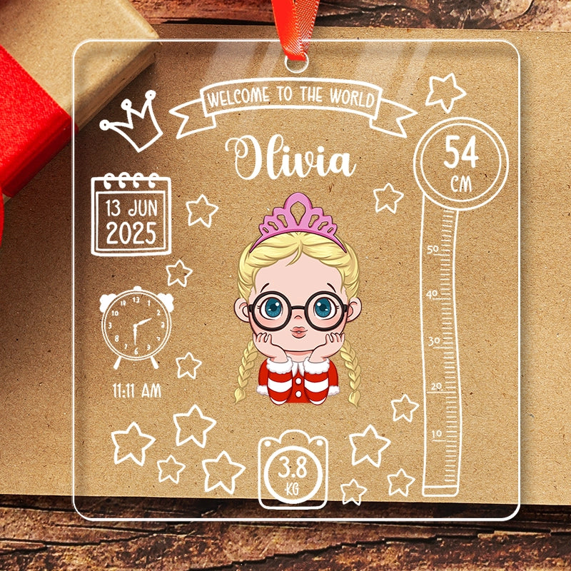 Baby Birth Welcome To The World - Personalized Acrylic Ornament