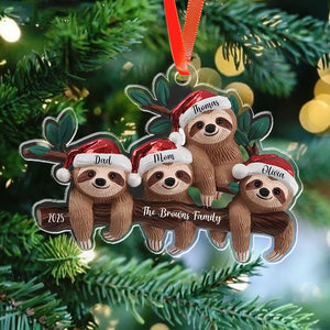 2025 Sloth Family Christmas - Personalized Acrylic Ornament