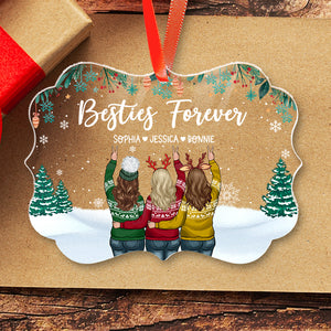 Besties Forever - Christmas Gift For Best Friends - Personalized Acrylic Ornament