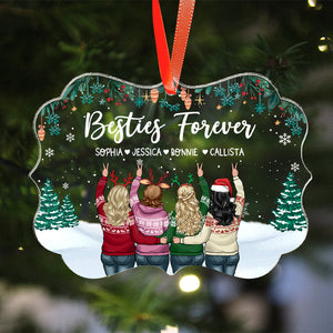 Besties Forever - Christmas Gift For Best Friends - Personalized Acrylic Ornament