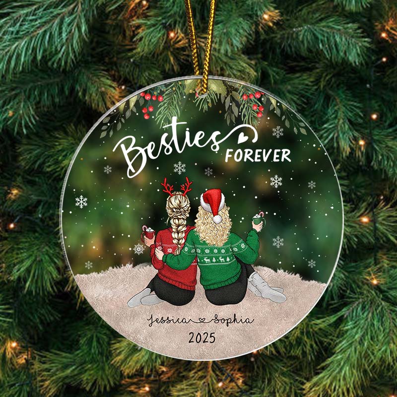 Besties Forever - Christmas Soul Sisters Gift - Personalized Acrylic Ornament