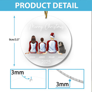 Merry Christmas Family - Custom Christmas Family Gift - Personalized Acrylic Ornament