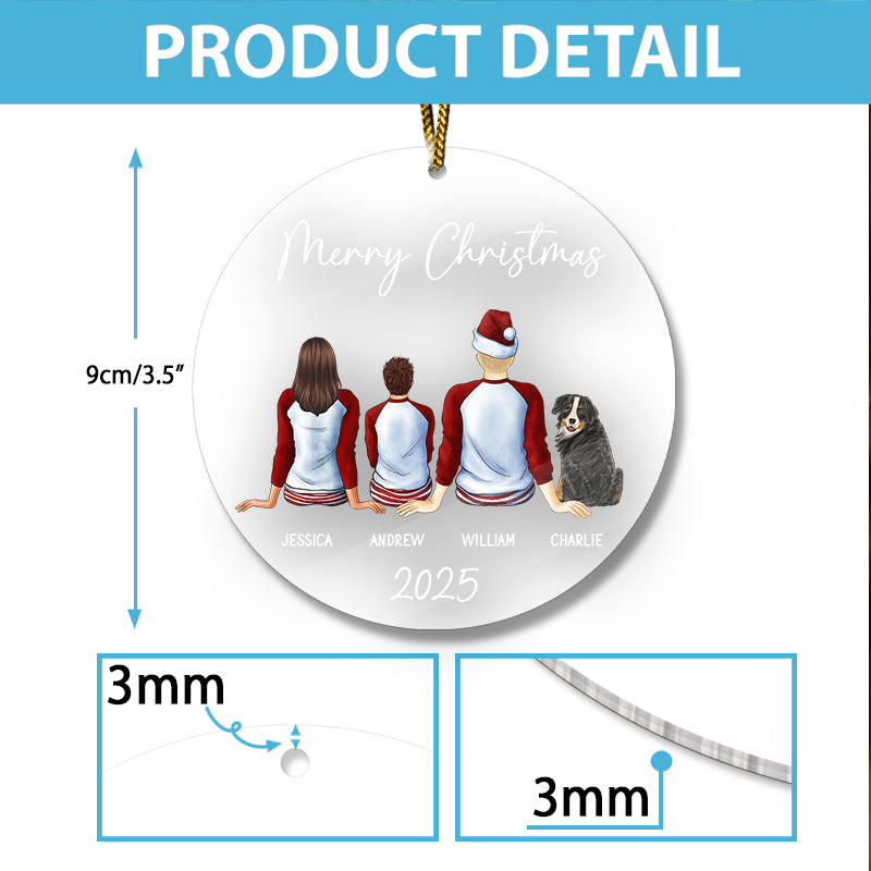 Merry Christmas Family - Custom Christmas Family Gift - Personalized Acrylic Ornament