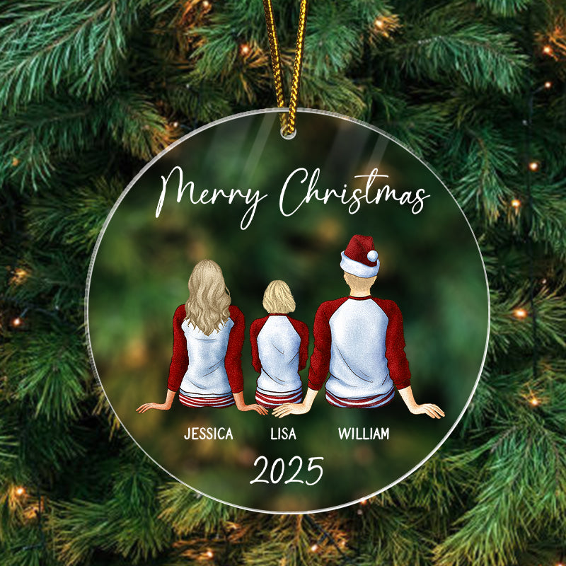 Merry Christmas Family - Custom Christmas Family Gift - Personalized Acrylic Ornament