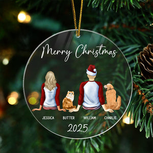 Merry Christmas Family - Custom Christmas Family Gift - Personalized Acrylic Ornament
