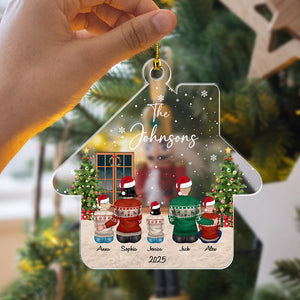 Christmas Family - Custom Family And Pet - Personalized Acrylic Ornament