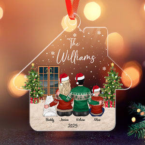 Christmas Family - Custom Family And Pet - Personalized Acrylic Ornament