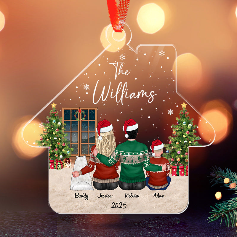 Christmas Family - Custom Family And Pet - Personalized Acrylic Ornament