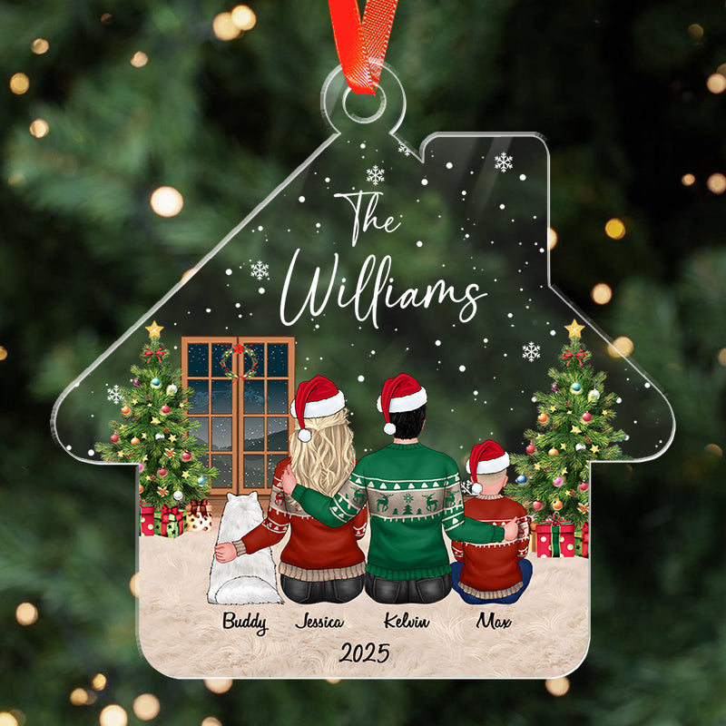 Christmas Family - Custom Family And Pet - Personalized Acrylic Ornament