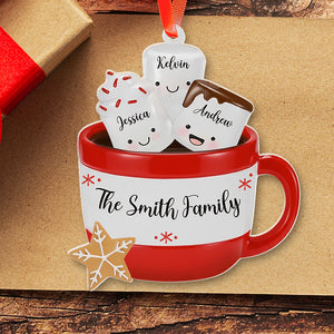 Marshmallow Christmas Family - Personalized Acrylic Ornament