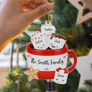 Marshmallow Christmas Family - Personalized Acrylic Ornament