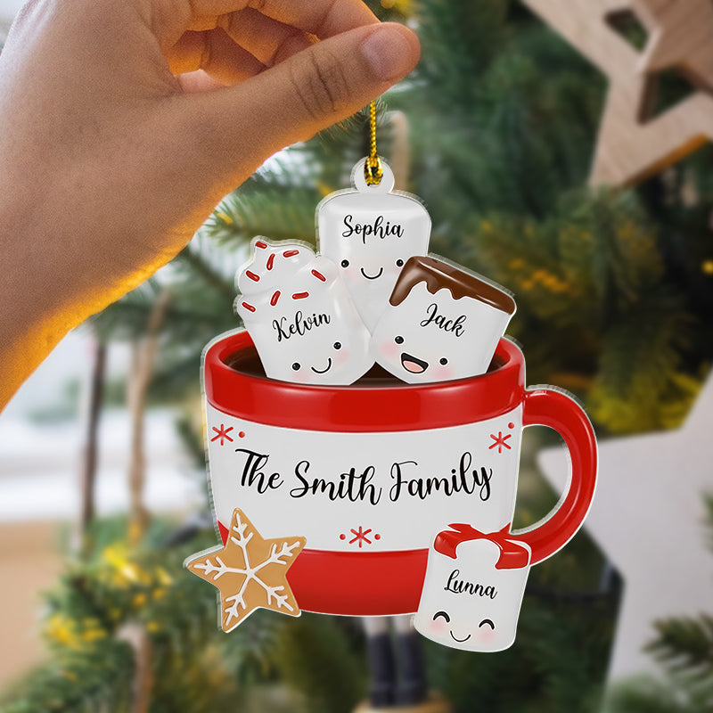 Marshmallow Christmas Family - Personalized Acrylic Ornament