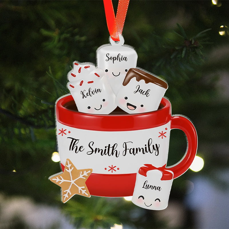 Marshmallow Christmas Family - Personalized Acrylic Ornament