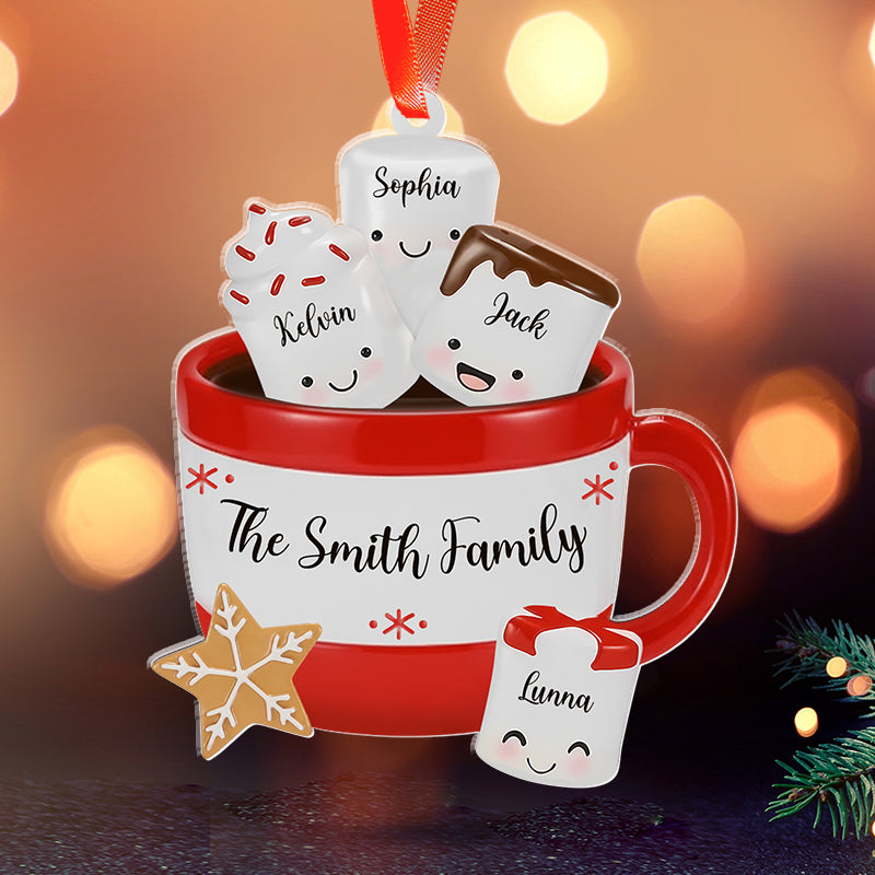 Marshmallow Christmas Family - Personalized Acrylic Ornament