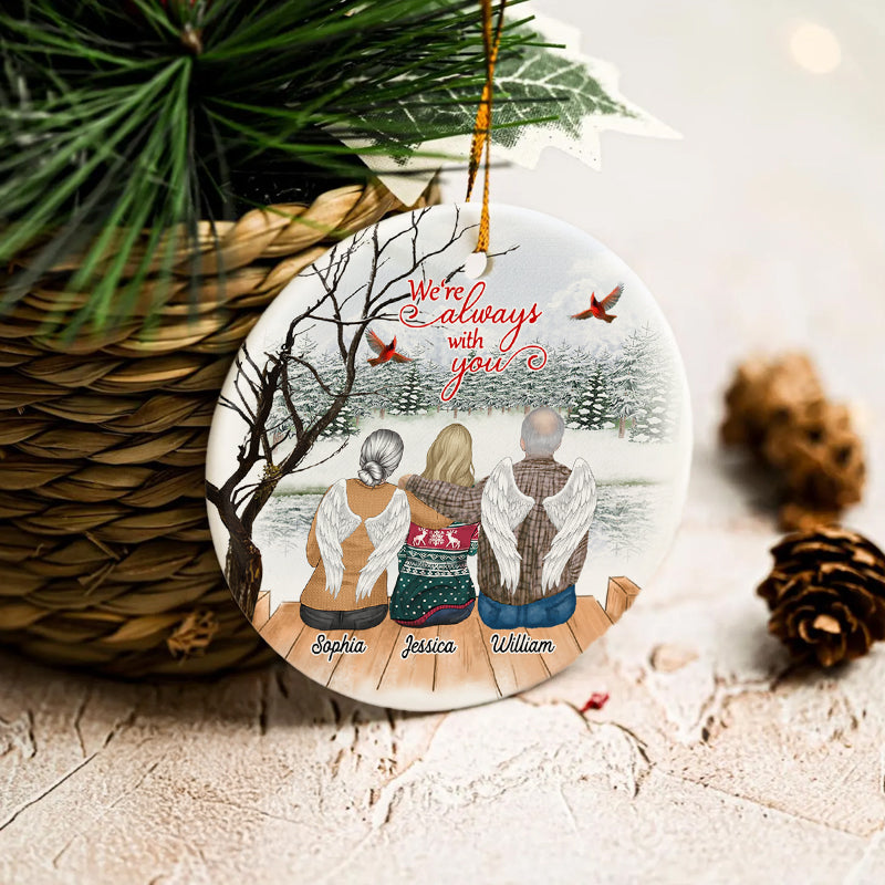 I Am Always With You - Custom Memorial Gift - Personalized Circle Ceramic Ornament