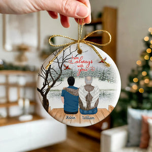 I Am Always With You - Custom Memorial Gift - Personalized Circle Ceramic Ornament