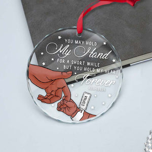 You May Hold My Hand - New Baby Christmas Gift - Personalized Circle Glass Ornament