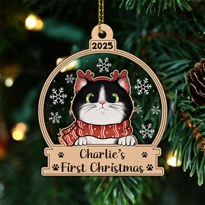 My Cat First Christmas - Christmas Gift For Cat Lovers - Personalized 2-Layered Mix Ornament