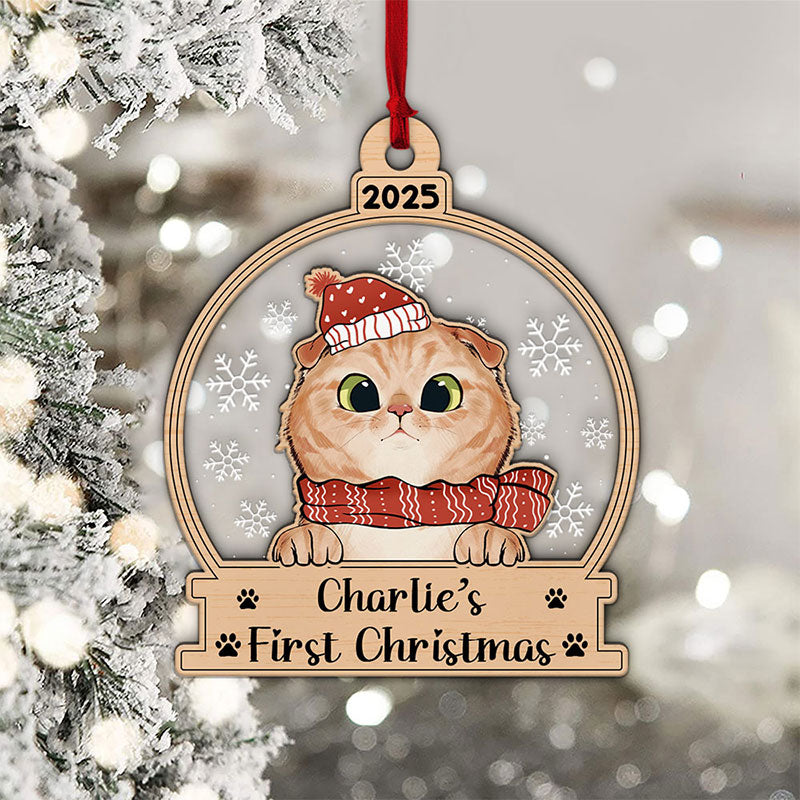 My Cat First Christmas - Christmas Gift For Cat Lovers - Personalized 2-Layered Mix Ornament