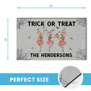 Trick Or Treat - Funny Halloween Skeleton - Personalized Doormat