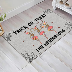Trick Or Treat - Funny Halloween Skeleton - Personalized Doormat